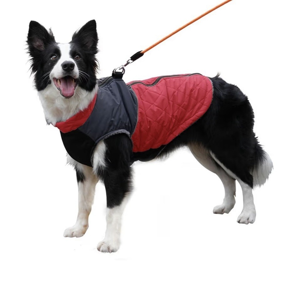 Warm Fleece  Coats for  Dogs,D-Rings Waterproof Puppy Jacket for Cold Size XL Kh